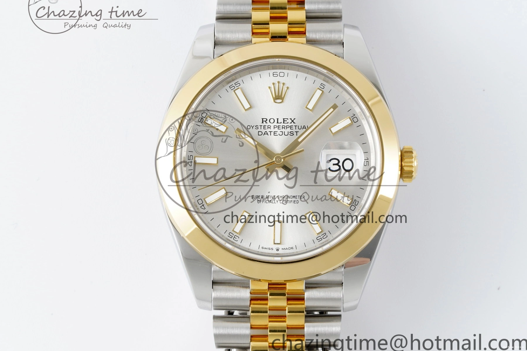 1226 Vibrant DateJust 41 SS YG Polished Bezel KING 1:1 Best Edition 904L Steel Silver Dial on Jubilee Bracelet VR 2224